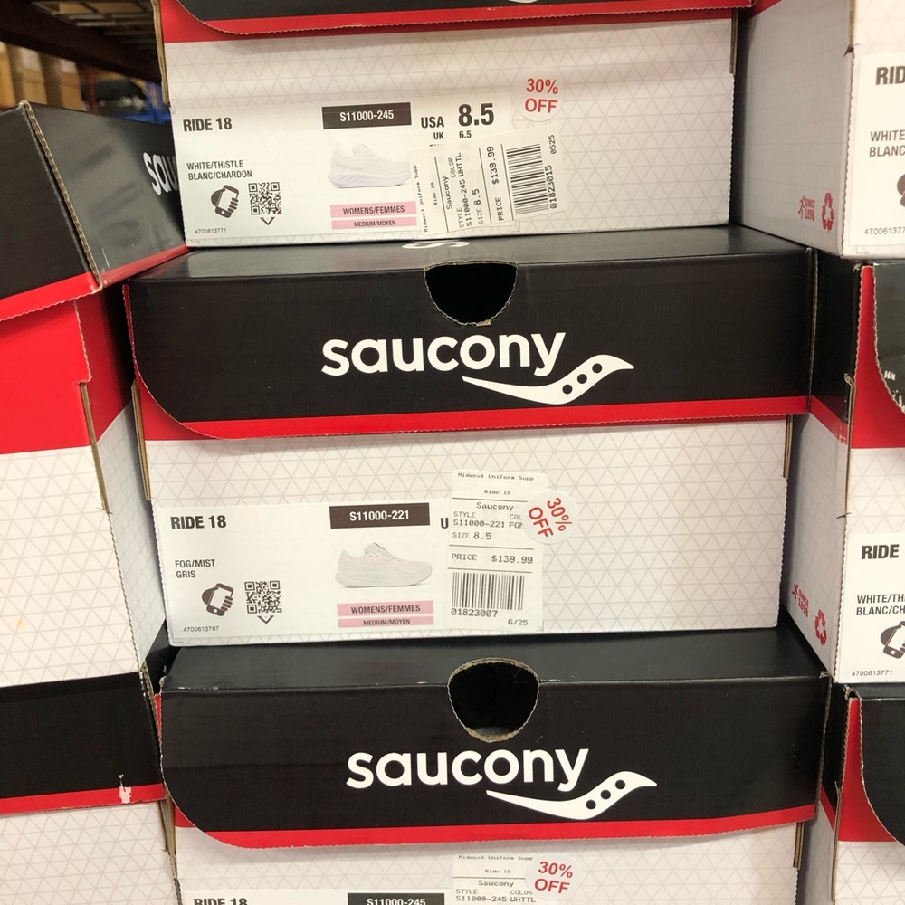 NIB Saucony Ride 18 White And Lavender Womens Tennis Shoe Multi Sizes - Picture 9 of 10